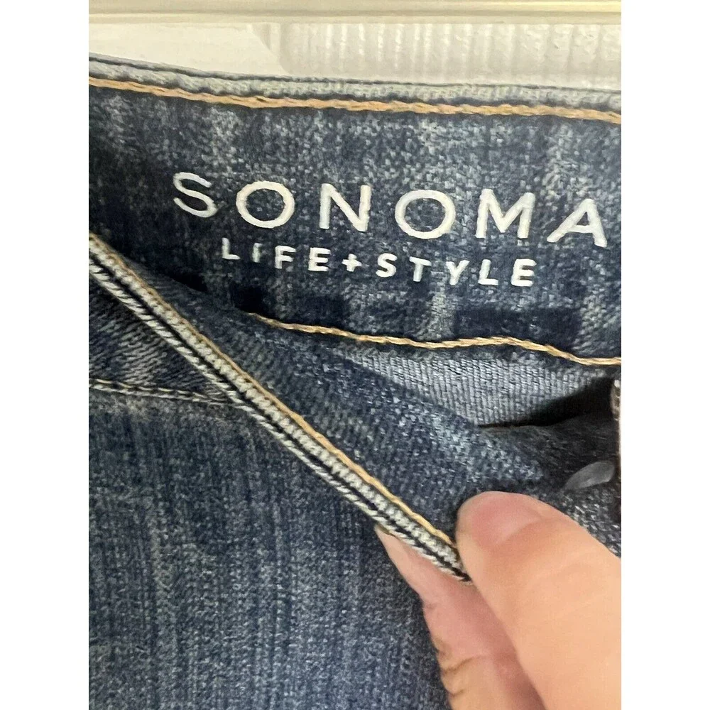 Sonoma Womens Curvy Bootcut Jeans Size 14 Mid Rise Stretch 33" Inseam - Picture 5 of 7